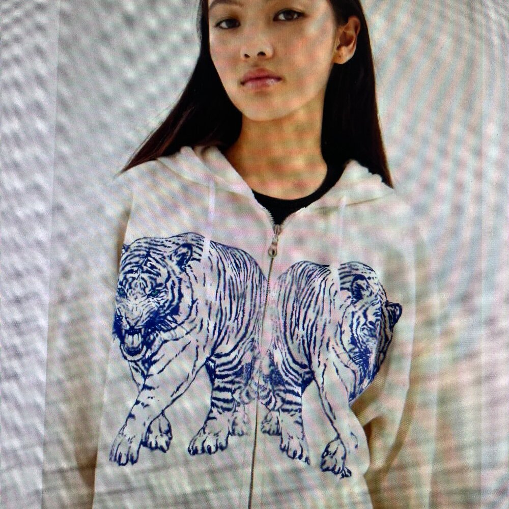 NWT Project Social T Tiger Zip-Up Hoodie Sweatshirt L/XL